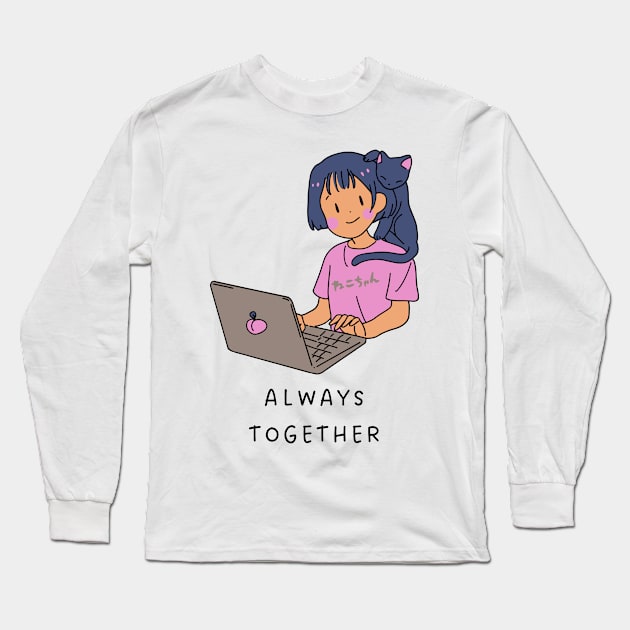 me and my cat always together Long Sleeve T-Shirt by mysr